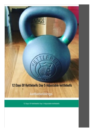 12 Days Of Kettlebells Day 5 Adjustable kettlebells