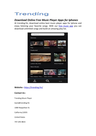 Download Online Free Music Player Apps for Iphones