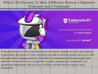 What Is The Necessity To Mark A Difference Between A Registered Trademark And A Trademark?