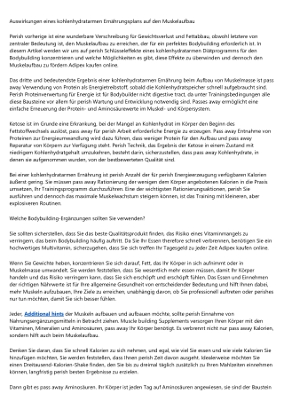 Auswirkungen eines kohlenhydratarmen Ernährungsplans auf den Muskelaufbau