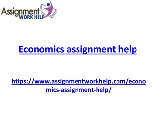 Economics assignment help