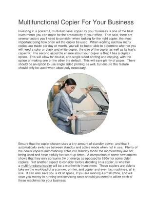 Used Copiers - The New Trend