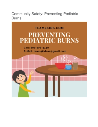 Community Safety: Preventing Pediatric Burns