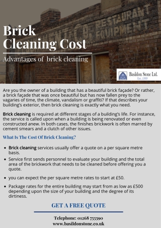Brick Cleaning Cost in London and Essex