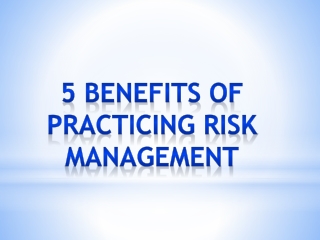 Benefits of Risk Management