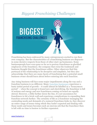 Biggest Franchising Challenges