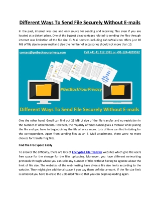 Different Ways To Send File Securely Without E-mails