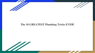 Top 10 GREATEST Plumbing Tricks EVER!