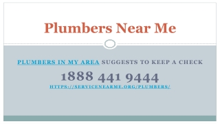 Plumbers In My Area Suggests to Keep a Check