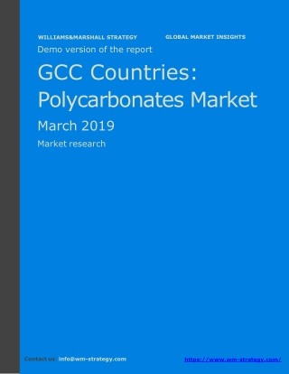 WMStrategy Demo GCC Countries Polycarbonates Market March 2019