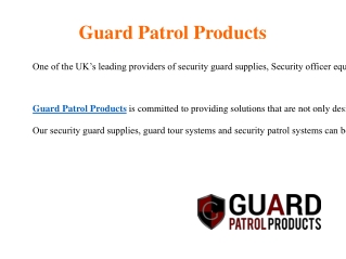 Guard Patrol System