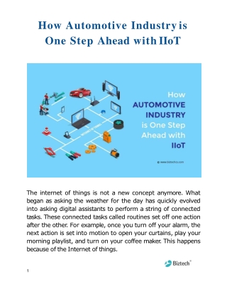 How Automotive Industry is One Step Ahead with IIoT
