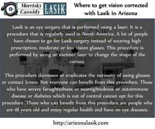 Where to get vision corrected with Lasik in Arizona