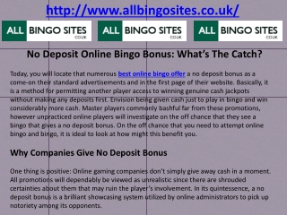No Deposit Online Bingo Bonus: What’s The Catch?