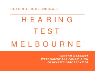 Hearing Test Melbourne | Hearing Professionals