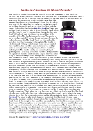 Keto Max Shred : Ingredients, Side Effects & Where to Buy?
