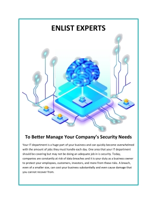 Enlist Experts to Better Manage Your Company’s Security Needs