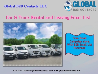 Car & truck rental and leasing email list