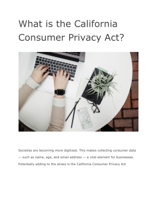 What is the California Consumer Privacy Act?