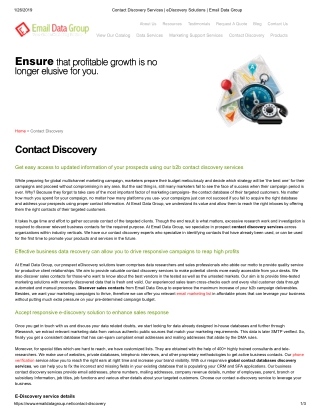 Contact Discovery Services - Email Data Group