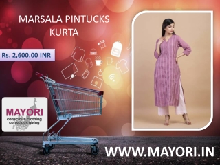 MARSALA PINTUCKS KURTA - MAYORI CONSCIOUS CLOTHING