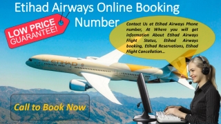 Etihad Airways Phone number for bookings