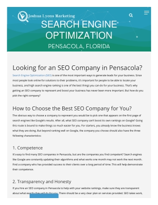 Seo companies in Pensacola