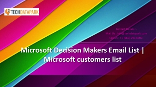 Microsoft Decision Makers Email List | Microsoft customers list