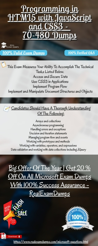 Microsoft 70-480 Exam Dumps For MCSA-Web Applications Exam - RealExamDumps