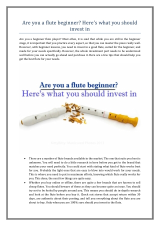 Are you a flute beginner? Here’s what you should invest in