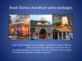Book Divine chardham yatra packages