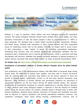 Biobank Market Major Players Thermo Fisher Scientific Inc., BioLife Solutions, Inc., Beckman Coulter, Inc., Panasonic Bi