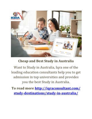 Cheap and Best Study in Australia