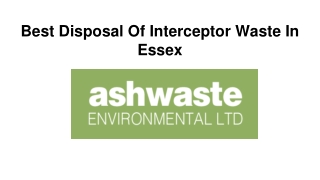 Best Disposal Of Interceptor Waste In Essex