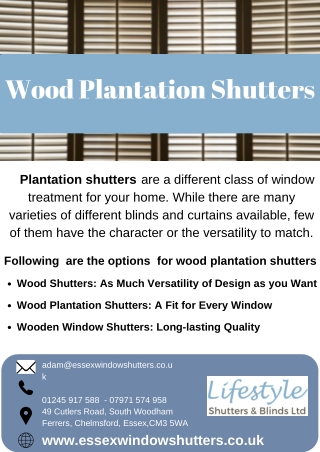 Wood Plantation Shutters