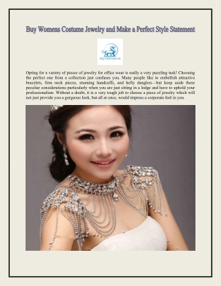 Buy Womens Costume Jewelry and Make a Perfect Style Statement