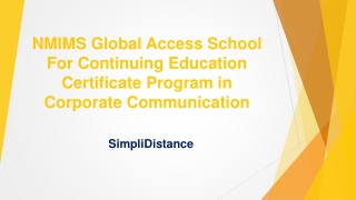 Advance Certificate Program in Corporate Communication - SimpliDistance