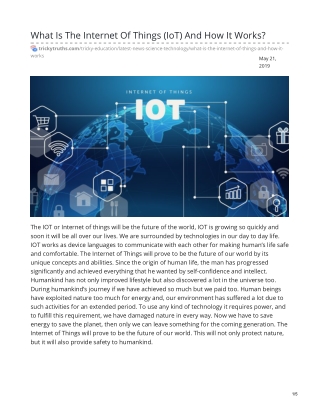 What Is The Internet Of Things (IoT) And How It Works?