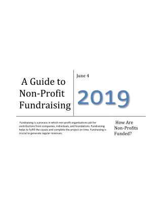 A Guide to Non-Profit Fundraising