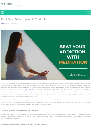 Beat Your Addiction With Meditation