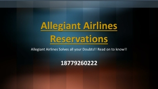Allegiant Airlines Solves all your Doubts!! Read on to know!!