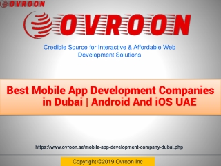 Mobile Apps Development Companies Dubai UAE | Ovroon Inc