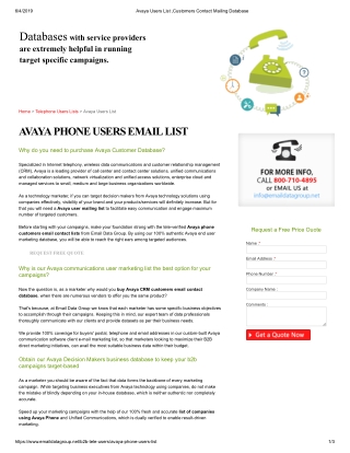 List of Companies using Avaya