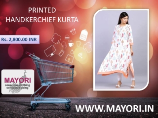 PRINTED HANDKERCHIEF KURTA - MAYORI CONSCIOUS CLOTHING