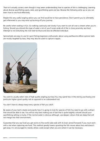 Good Preparation Assistance For Somebody Going Sport fishing