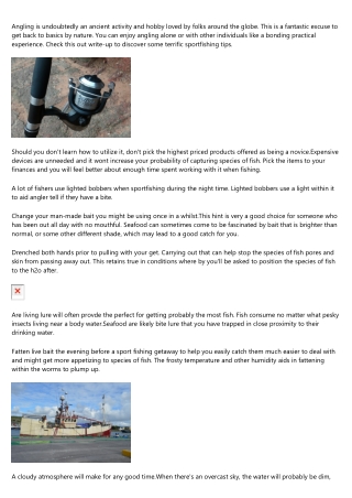Get Greater Accomplishment On Fishing Trips By Using These Suggestions!
