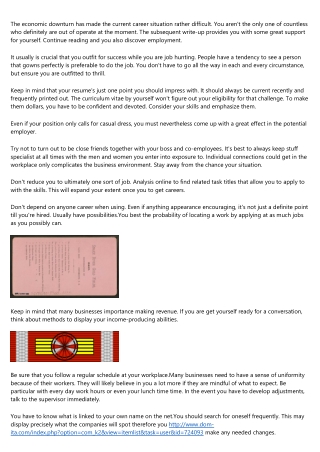 Information On Employment: Guidelines