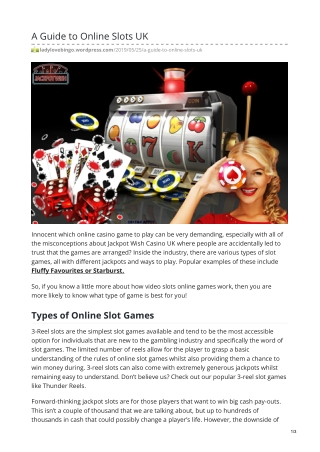 A Guide to Online Slots UK