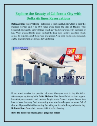 Explore the Beauty Of California City with Delta Airlines Reservations