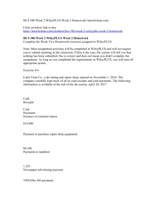 HCS 380 Week 2 WileyPLUS Week 2 Homework//tutorfortune.com